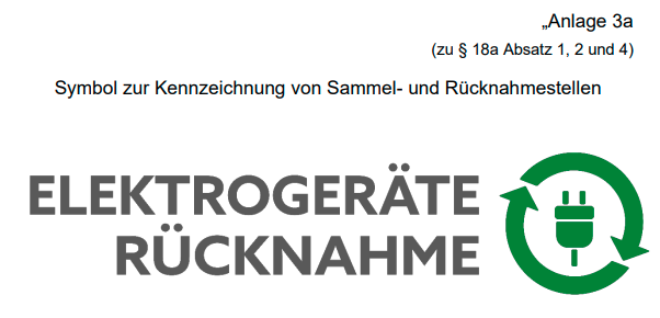 Symbol zur Kennzeichnung von Sammel- und Rücknahmestellen